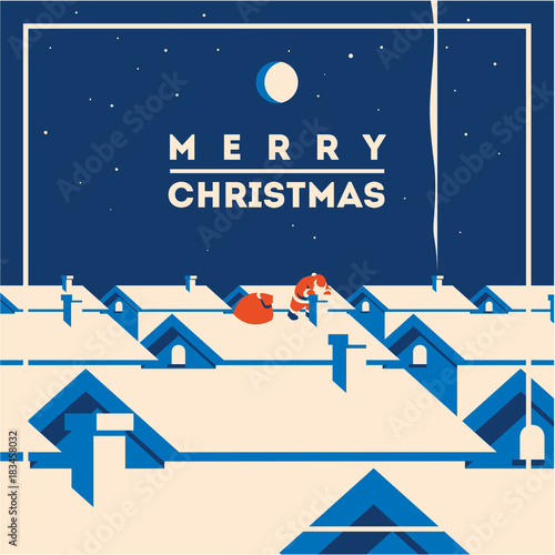 Merry christmas minimalistic vector illustration