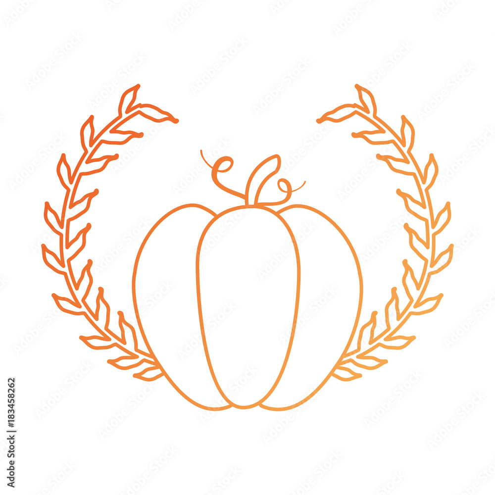 pumpkin fresh with crown vector illustration design