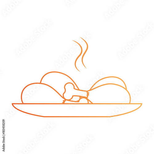 dish with chicken thighs isolated icon vector illustration design