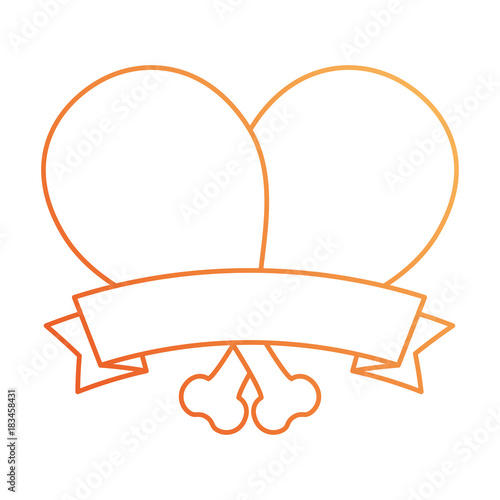 chicken thighs with ribbon vector illustration design