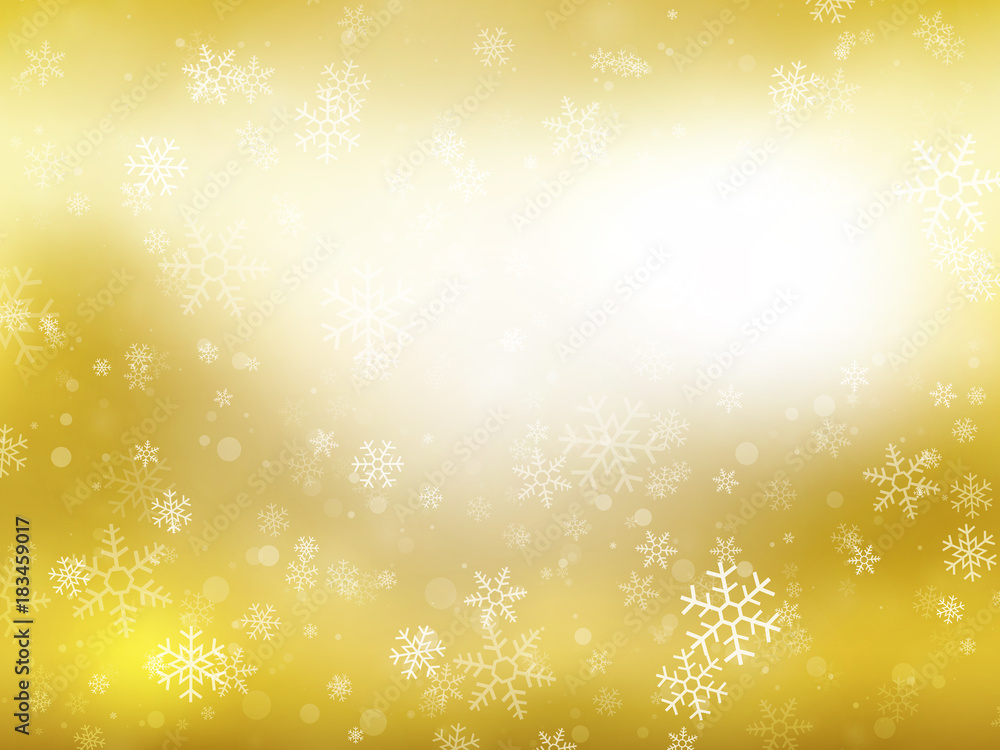 golden winter Christmas background with snowflakes golden winter Christmas background with snowflakes