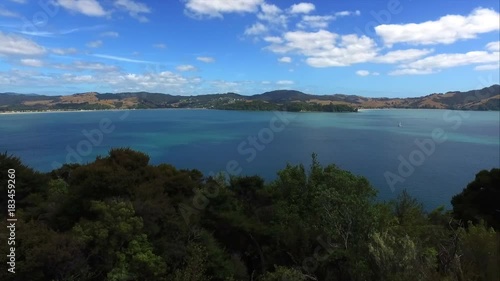 Ocean and mountain views of Shakespeare Cliff at Cooks Beach New Zealand
