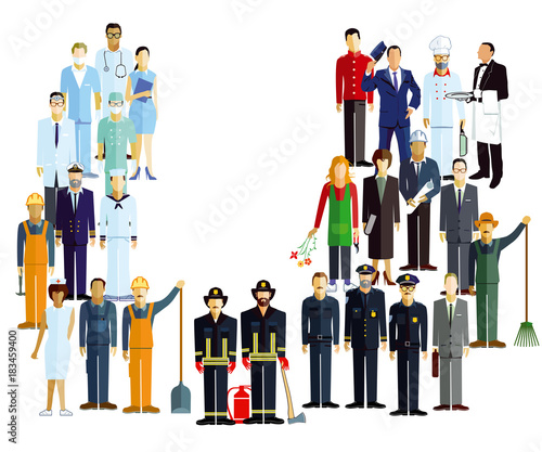 Mitarbeiter und Angestellte, Berufe illustration