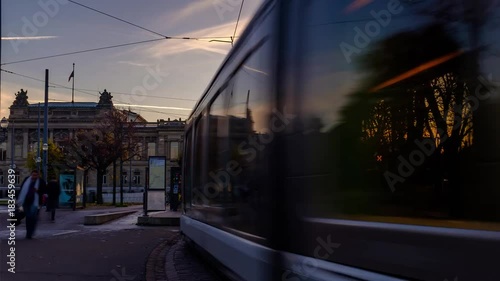 Tram station in Strasbourg France