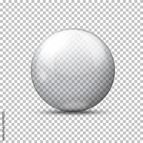 Vector realistic transparent ball  on plaid background.