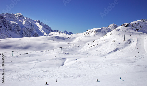Wallpaper Mural Winter mountains, panorama - snow-capped peaks of the Italian Alps Torontodigital.ca