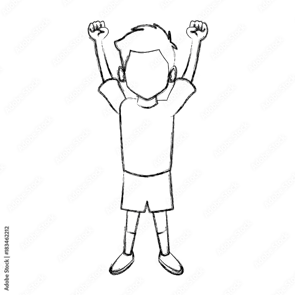 Boy happy cartoon icon vector illustration graphic design