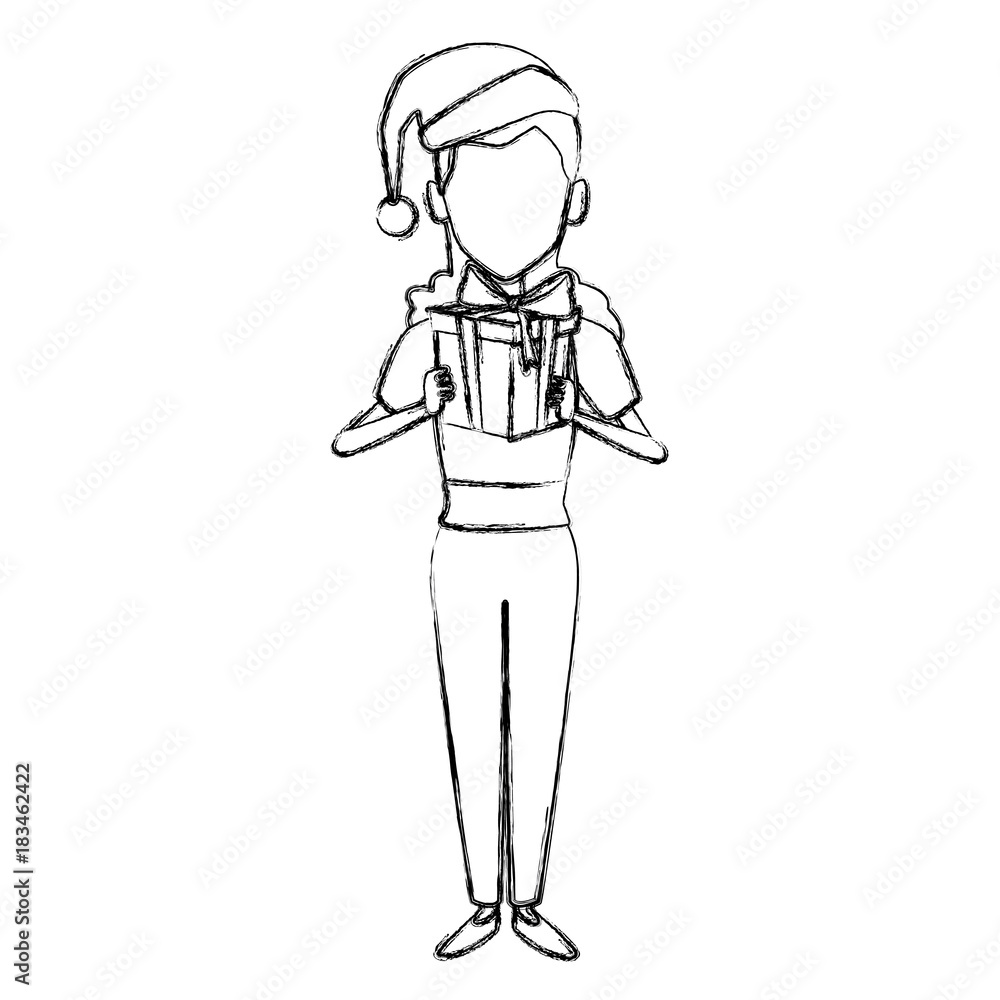Woman with christmas giftbox icon vector illustration graphic design Woman with christmas giftbox icon vector illustration graphic design