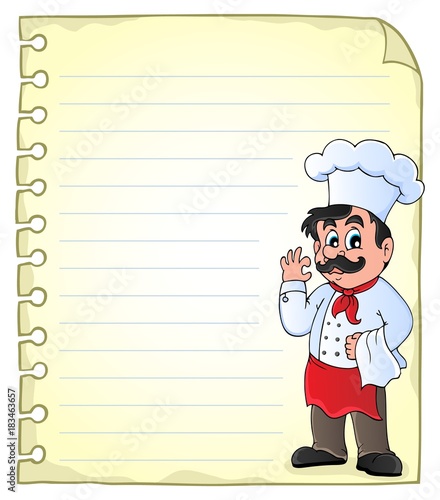 Notepad page with chef theme 2
