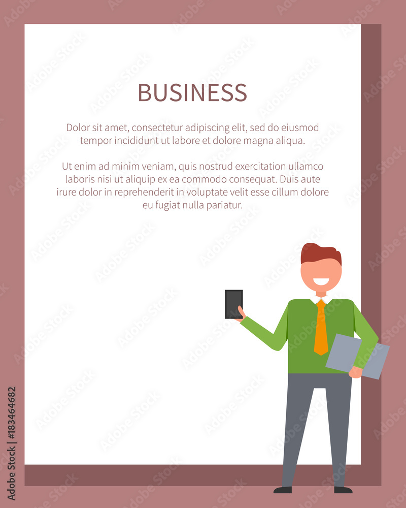 Business, Man Icon and Text Vector Illustration Business, Man Icon and Text Vector Illustration
