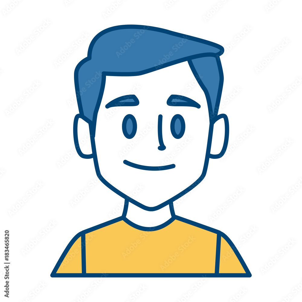 Man face smiling cartoon icon vector illustration graphic design Man face smiling cartoon icon vector illustration graphic design