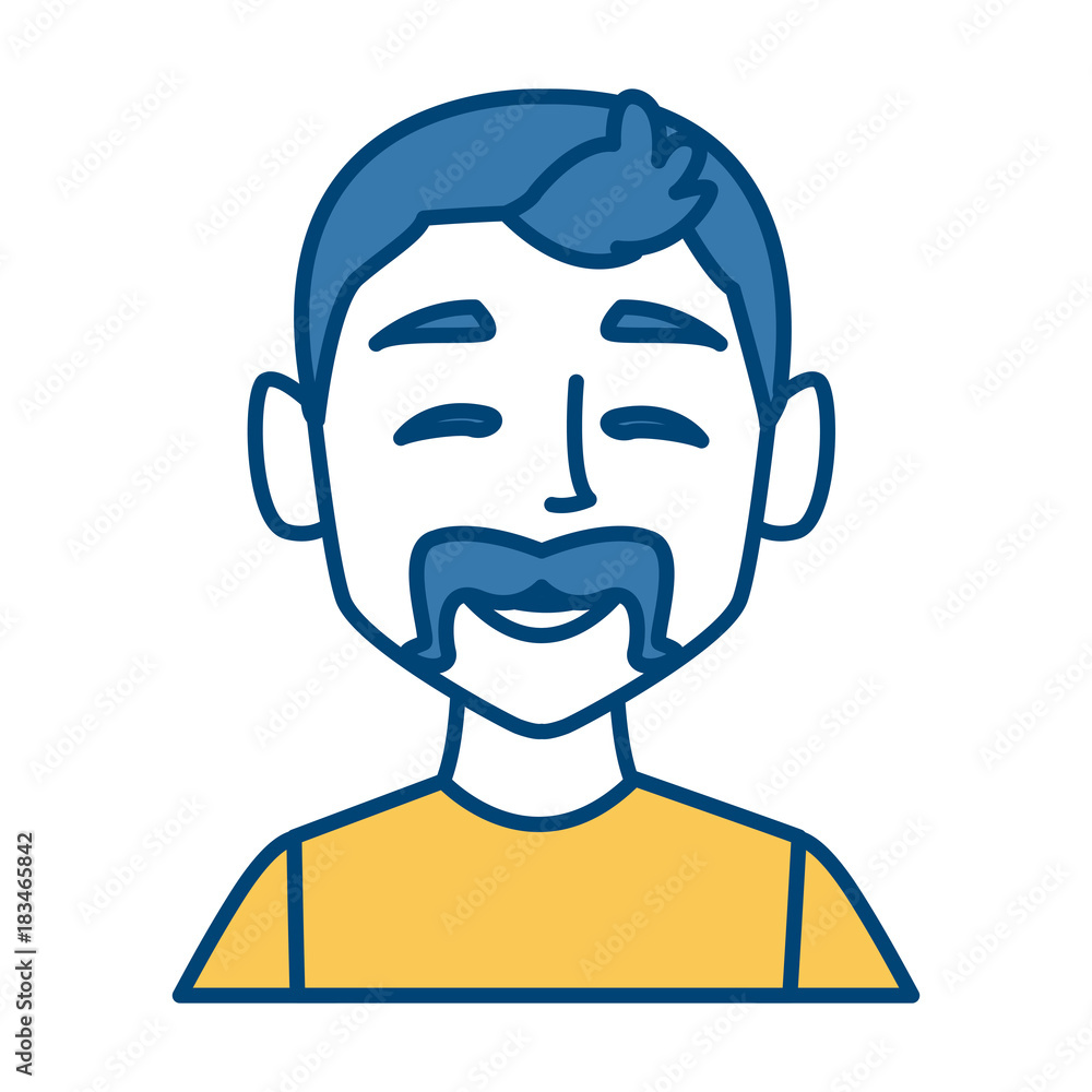 Man face smiling cartoon icon vector illustration graphic design