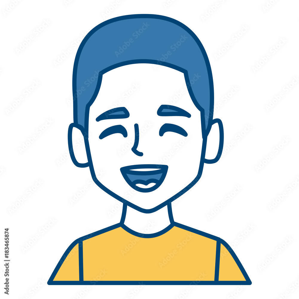 Man face smiling cartoon icon vector illustration graphic design Man face smiling cartoon icon vector illustration graphic design