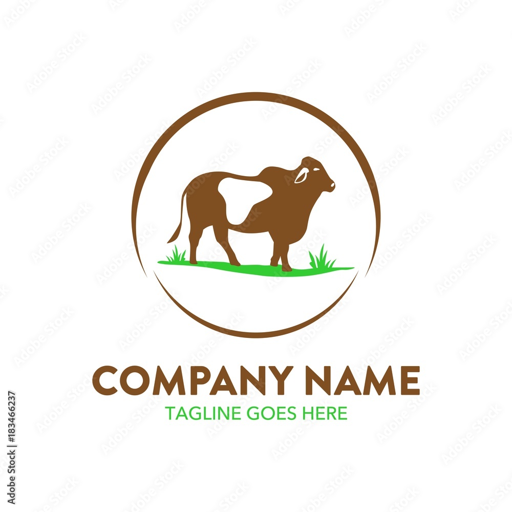 cattle farm logo illustration. vector. editable cattle farm logo illustration. vector. editable