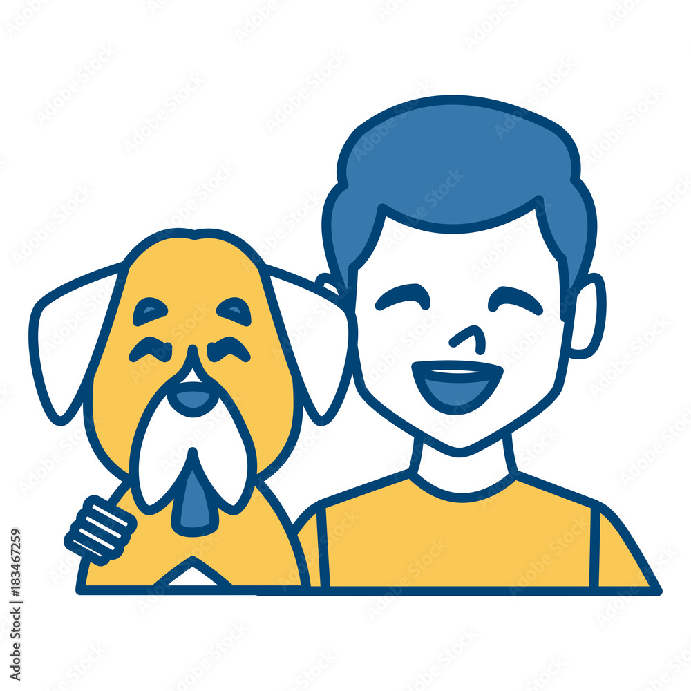 Man with dog cartoon icon vector illustration graphic design Man with dog cartoon icon vector illustration graphic design