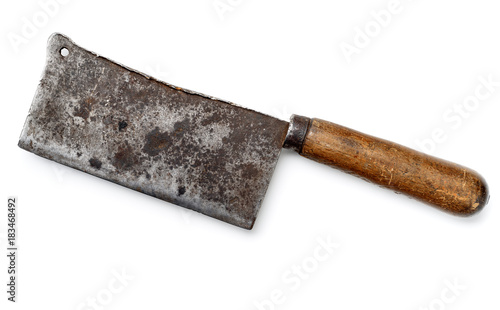 old cleaver isolated photo