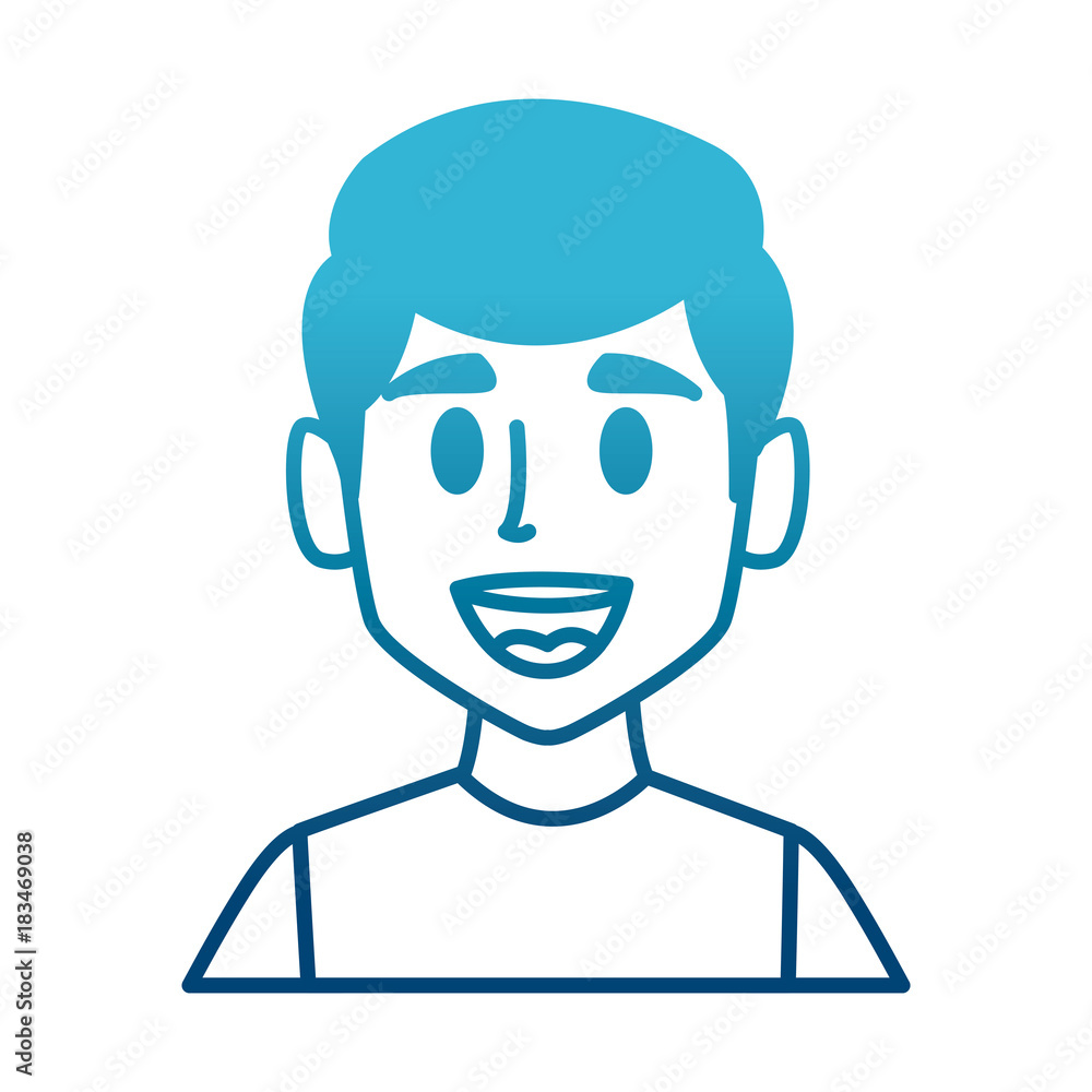 Man face smiling cartoon icon vector illustration graphic design Man face smiling cartoon icon vector illustration graphic design