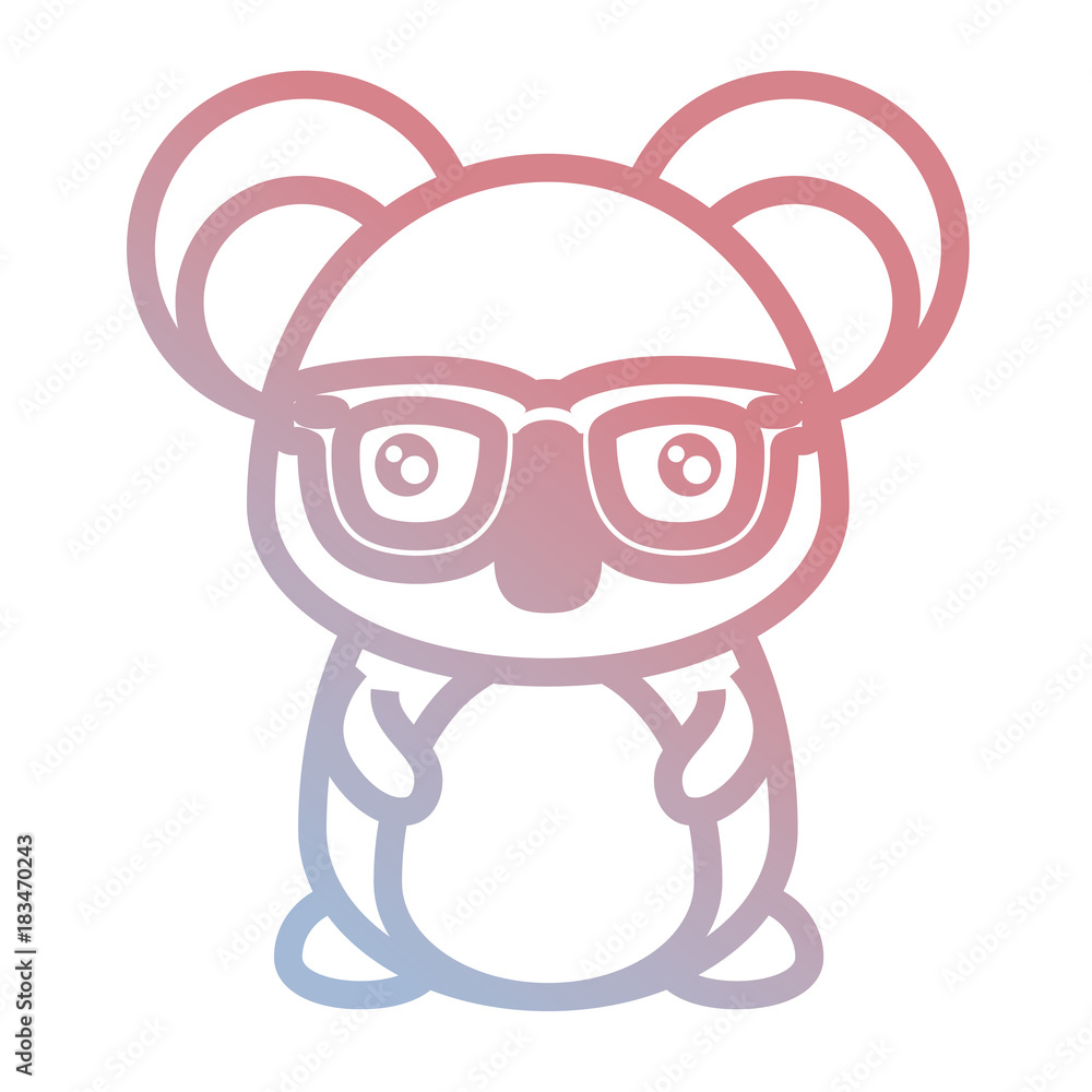 Obraz premium cartoon koala with glasses