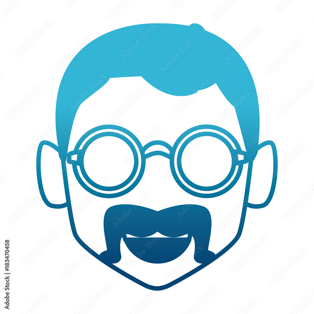 Geek man with round frame glasses icon vector illustration graphic design Geek man with round frame glasses icon vector illustration graphic design
