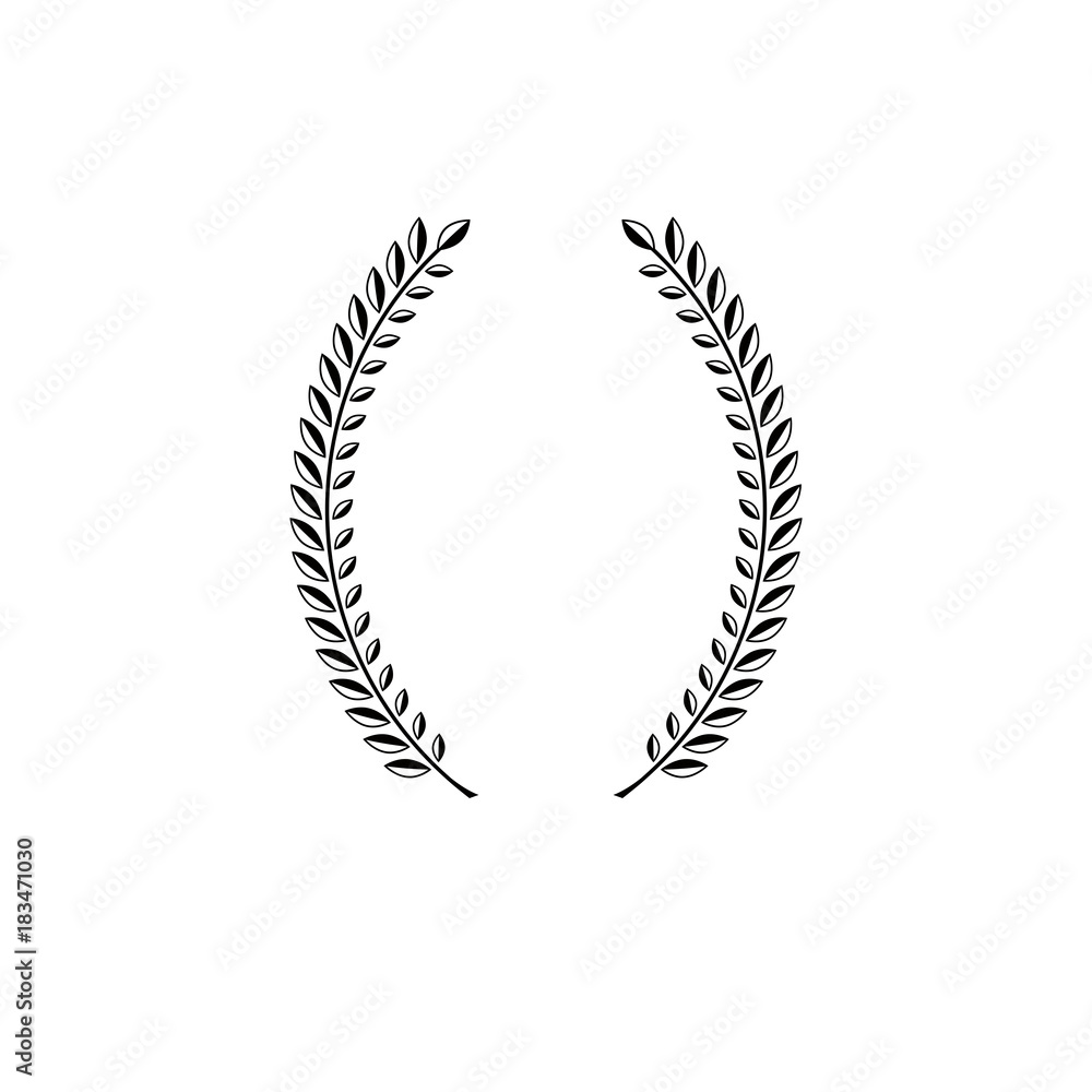 Laurel Wreath floral ancient emblem. Heraldic vector design element. Retro style label, heraldry logo.