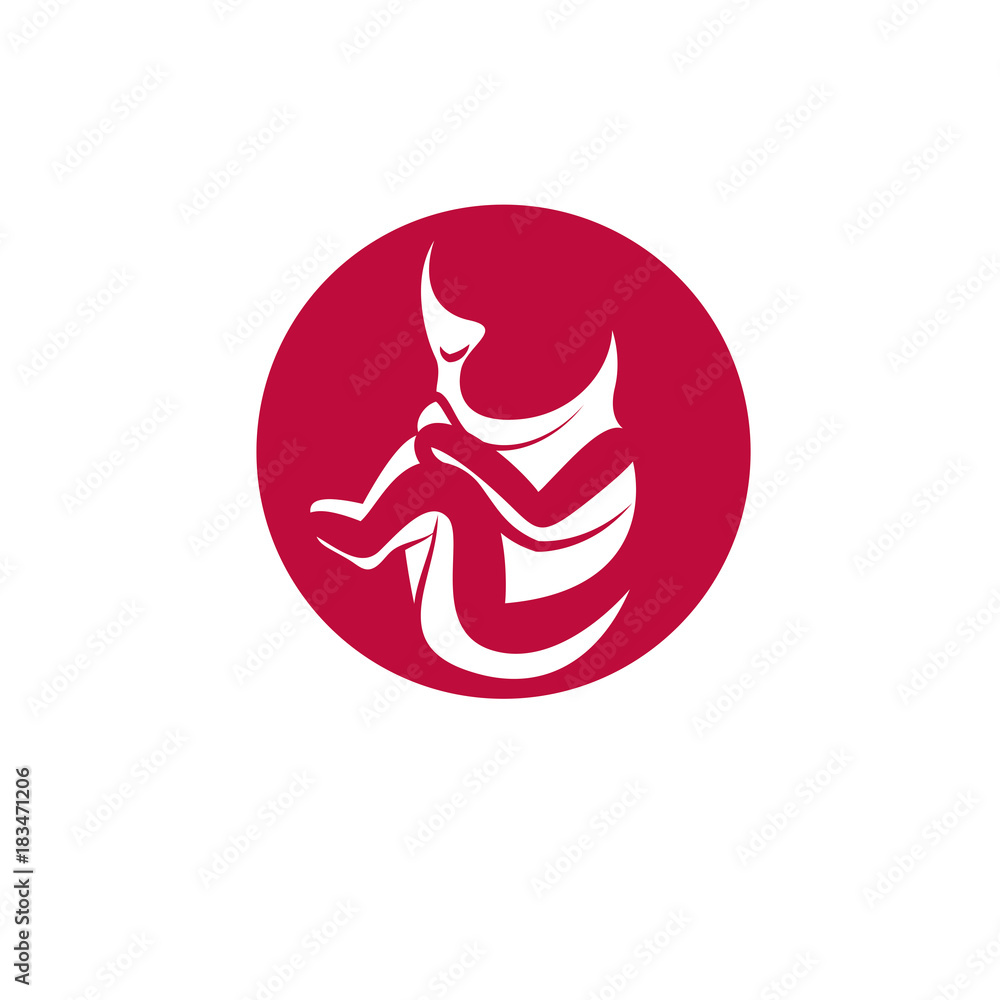 Vector embryo illustration isolated on white. New life beginning drawing.