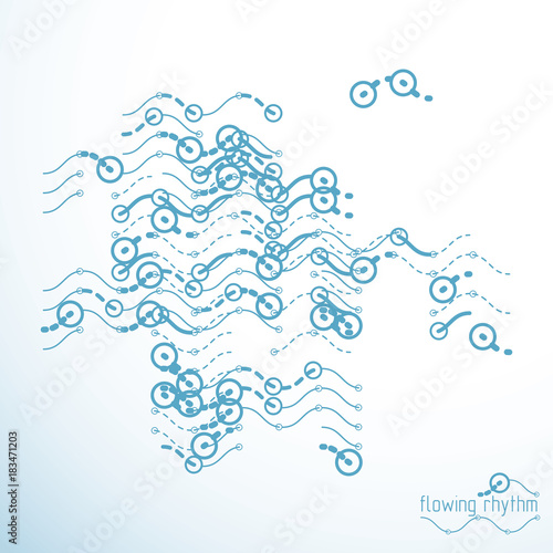 Technological vector wallpaper made with abstract lines. Modern geometric composition can be used as template and layout.