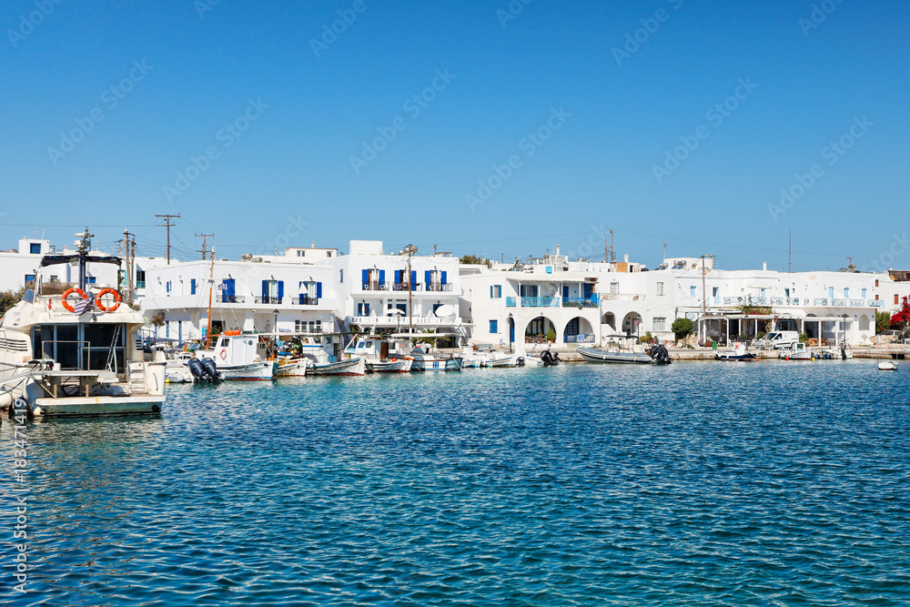 The port of Antiparos island, Greece The port of Antiparos island, Greece