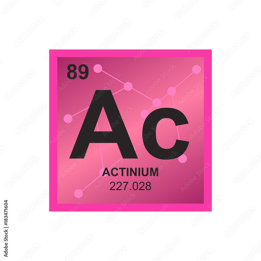 Vector symbol of Actinium from the Periodic Table of the elements on the  background from connected molecules Stock Vector | Adobe Stock