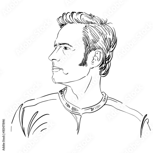 Graphic vector hand-drawn illustration of cheater, phony guy portrait. People face expressions.