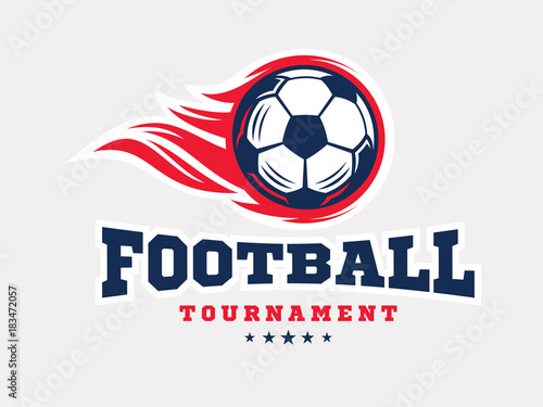 Soccer football logo, emblem designs templates on a light background
