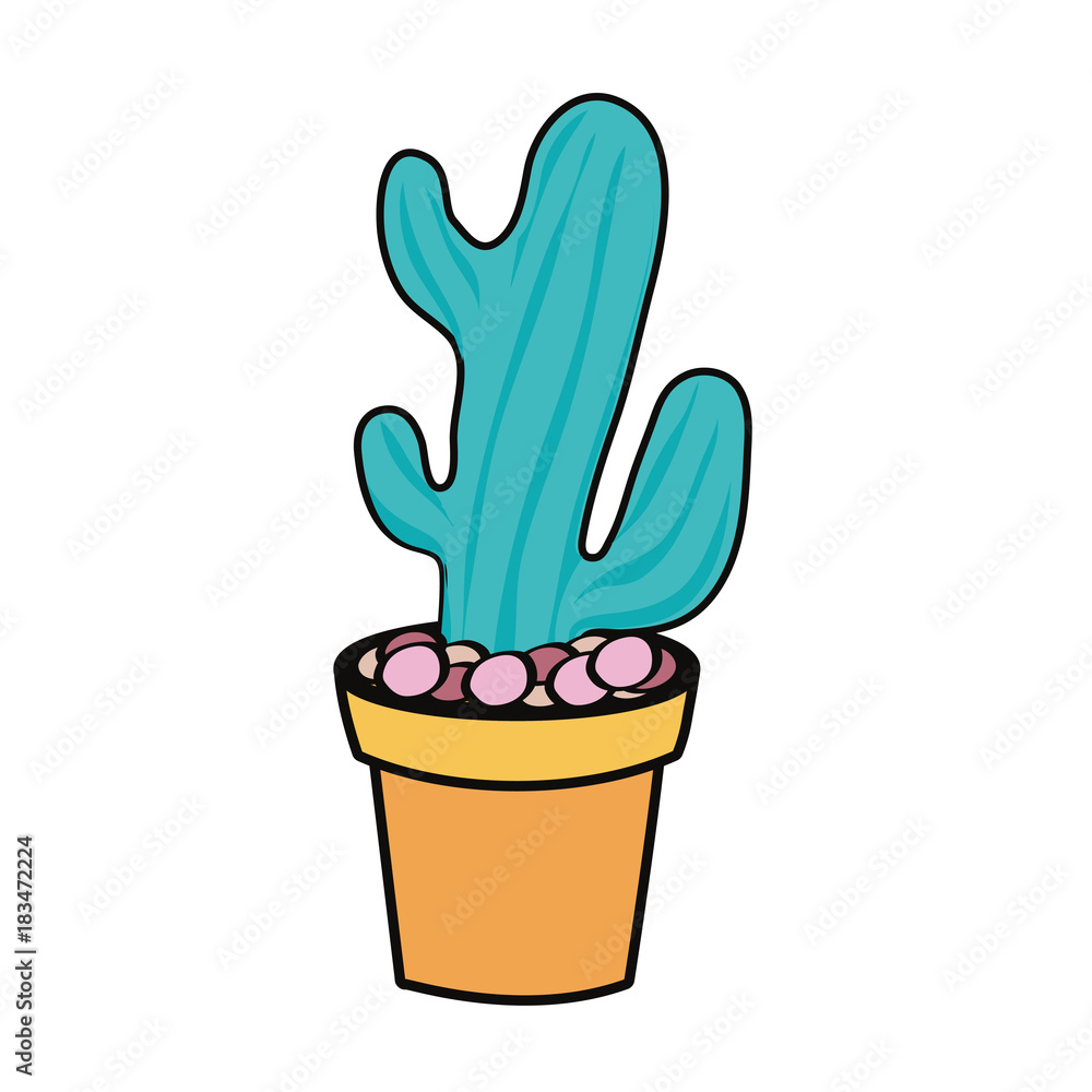 cartoon cactus in a pot