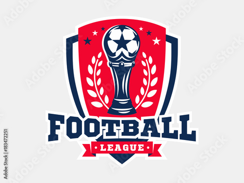 Soccer football logo, emblem designs templates on a light background