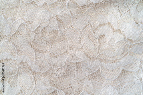 Fotografija Close view of antique lace sheer fabric.