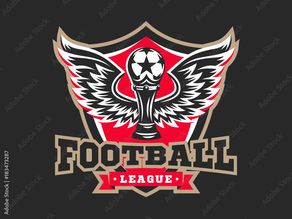 Soccer football logo, emblem designs templates on a dark background Soccer football logo, emblem designs templates on a dark background