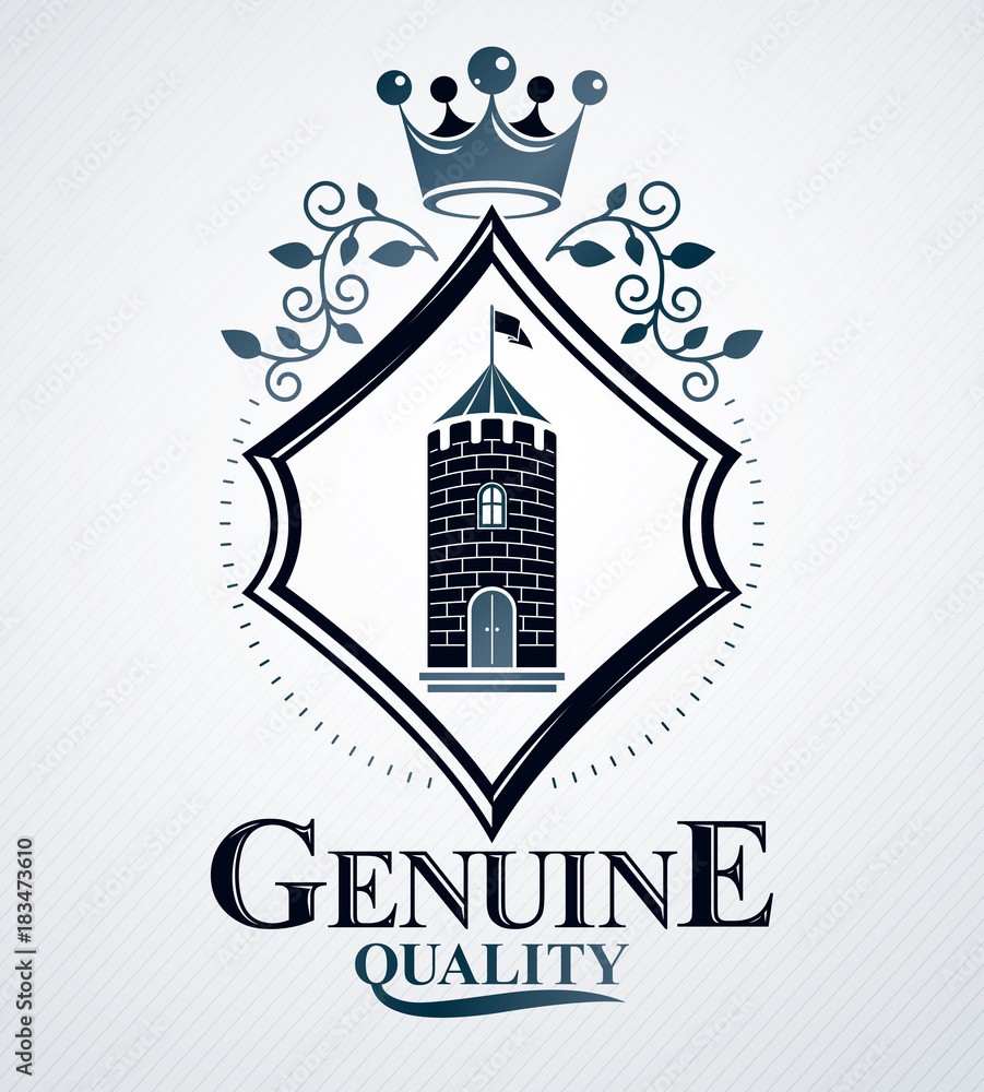 Fototapeta premium Classy emblem, vector heraldic Coat of Arms.
