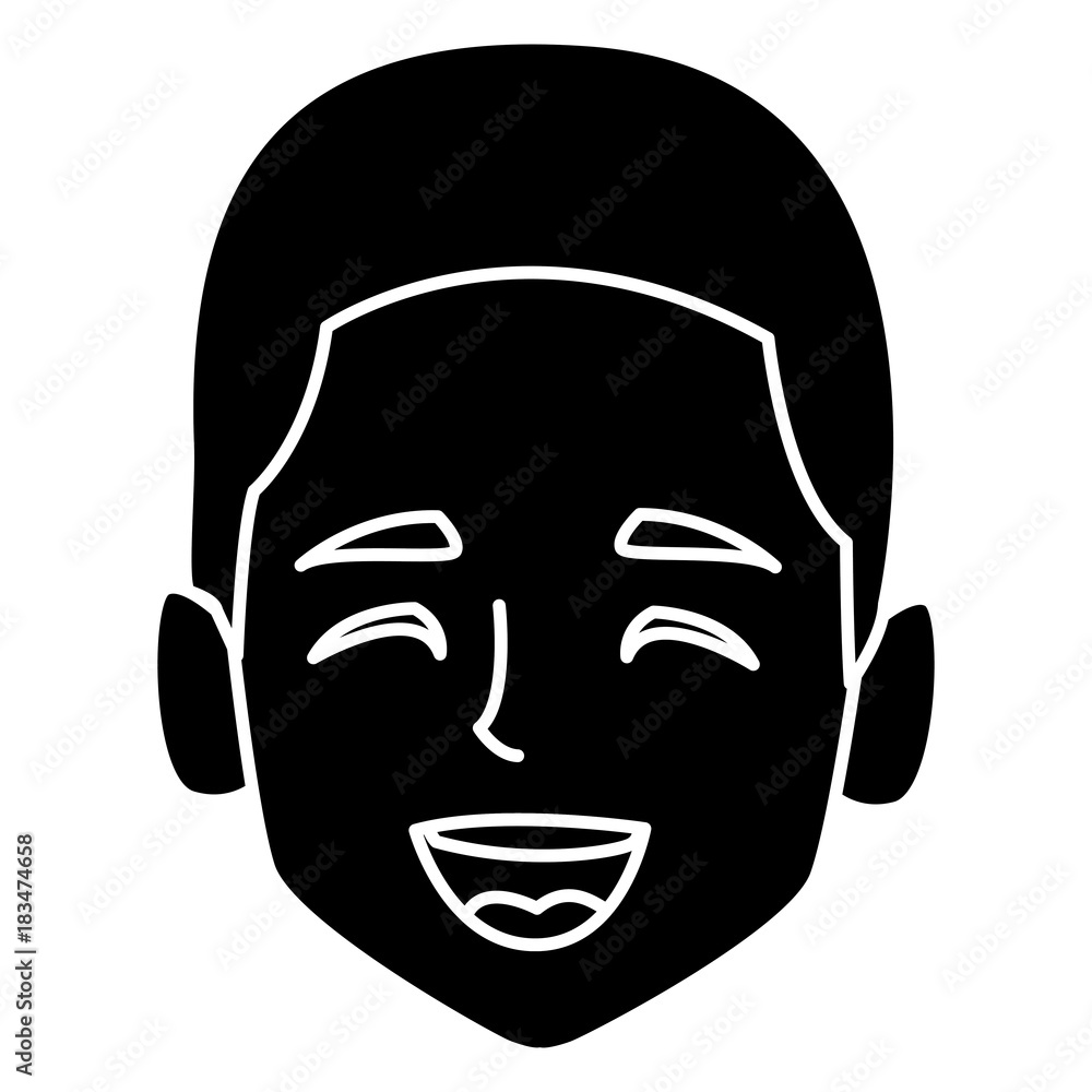 Man face smiling cartoon icon vector illustration graphic design