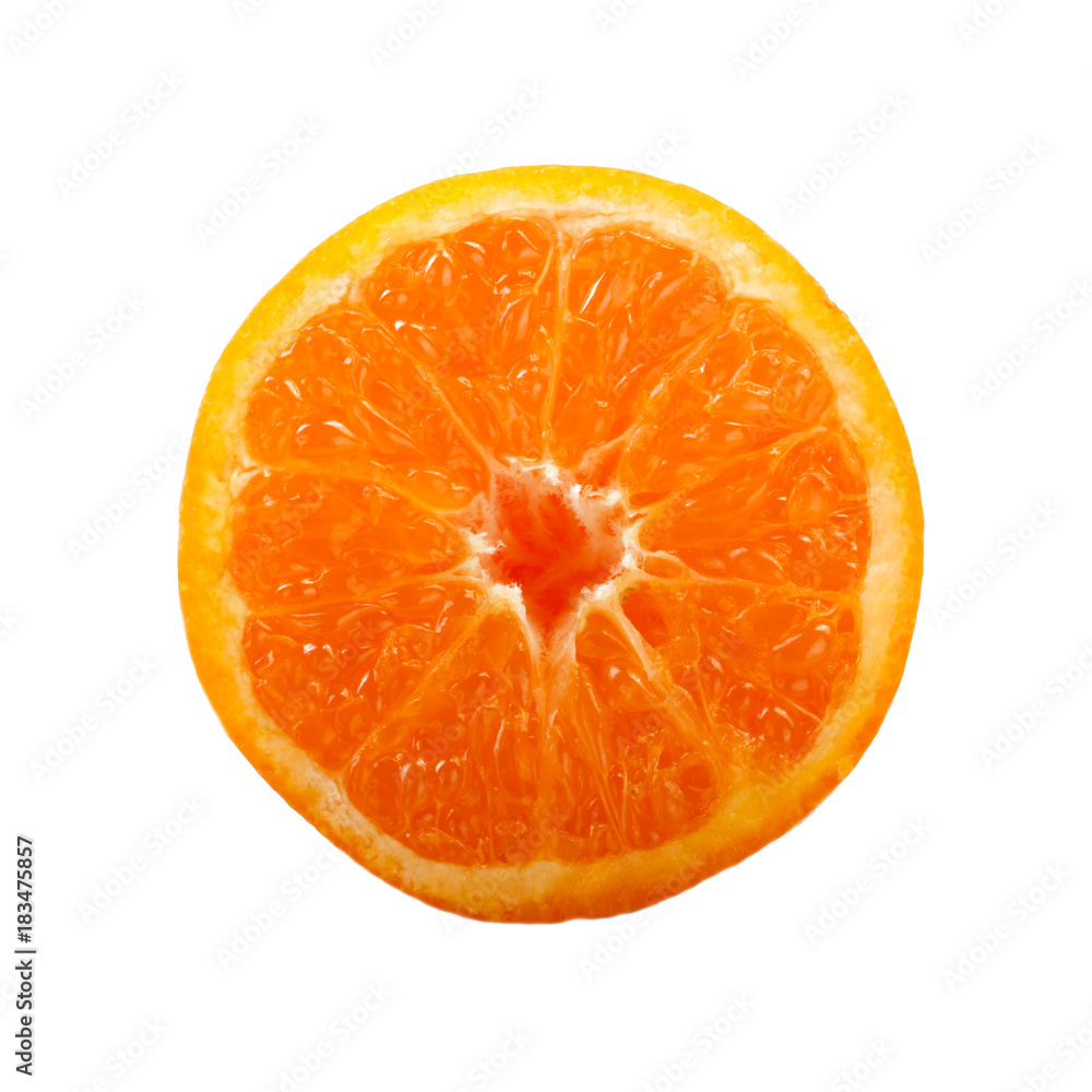 slice of orange isolated on white background slice of orange isolated on white background