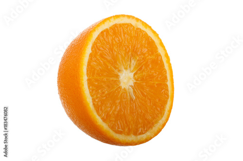 slice of orange isolated on white background