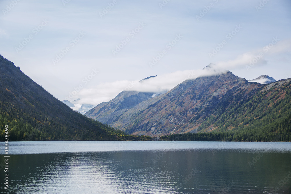 Lower Multinskoe lake. Altai mountains landscape