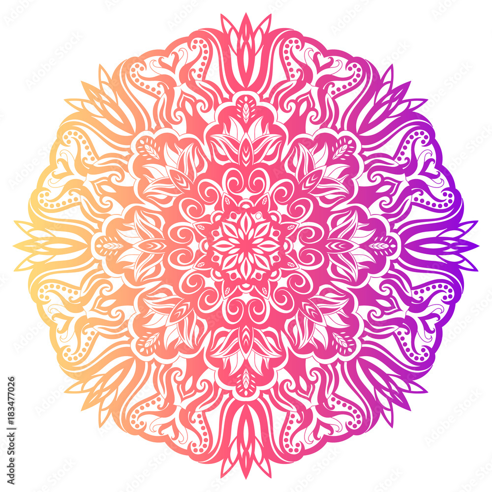 Flower mandala. Vintage decorative elements.