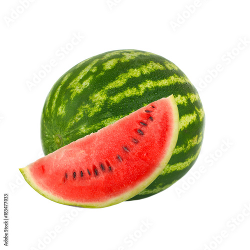 watermelon with slice isolated