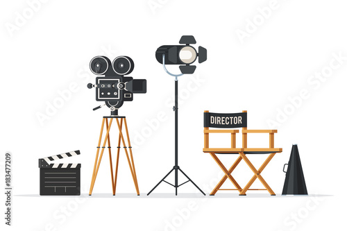 Vintage cinema symbol concept