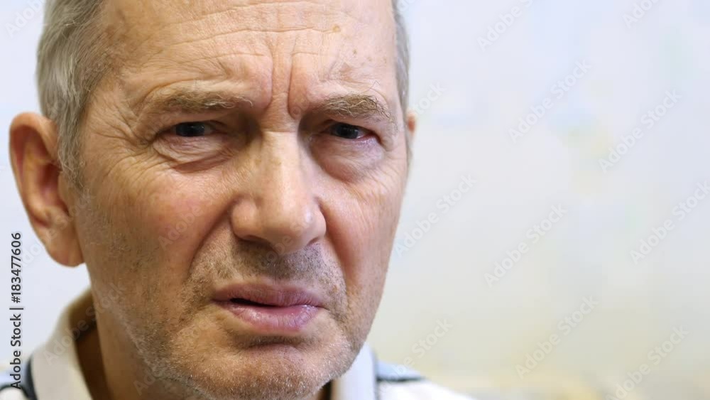 Elderly Man Looking At Camera With Emotions And Feelings Elderly Man Looking At Camera With Emotions And Feelings