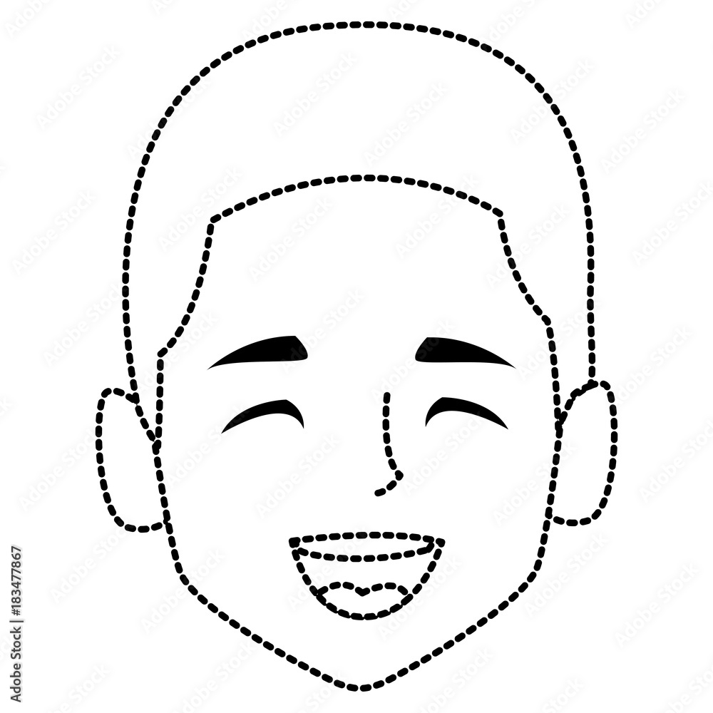 Man face smiling cartoon icon vector illustration graphic design Man face smiling cartoon icon vector illustration graphic design