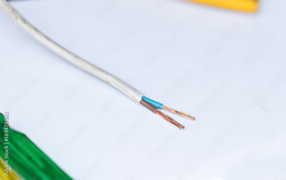 Electrical cables sharp on white background Electrical cables sharp on white background