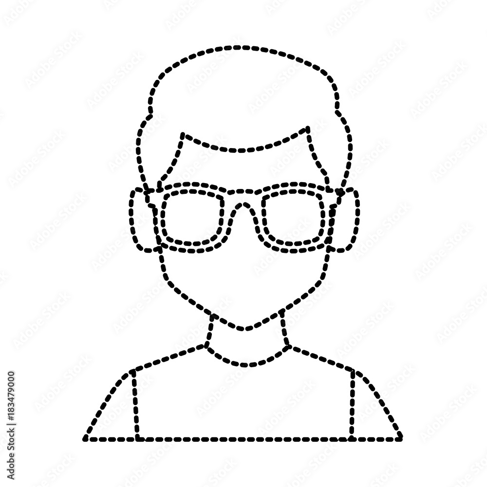 Geek man with glasses icon vector illustration graphic design