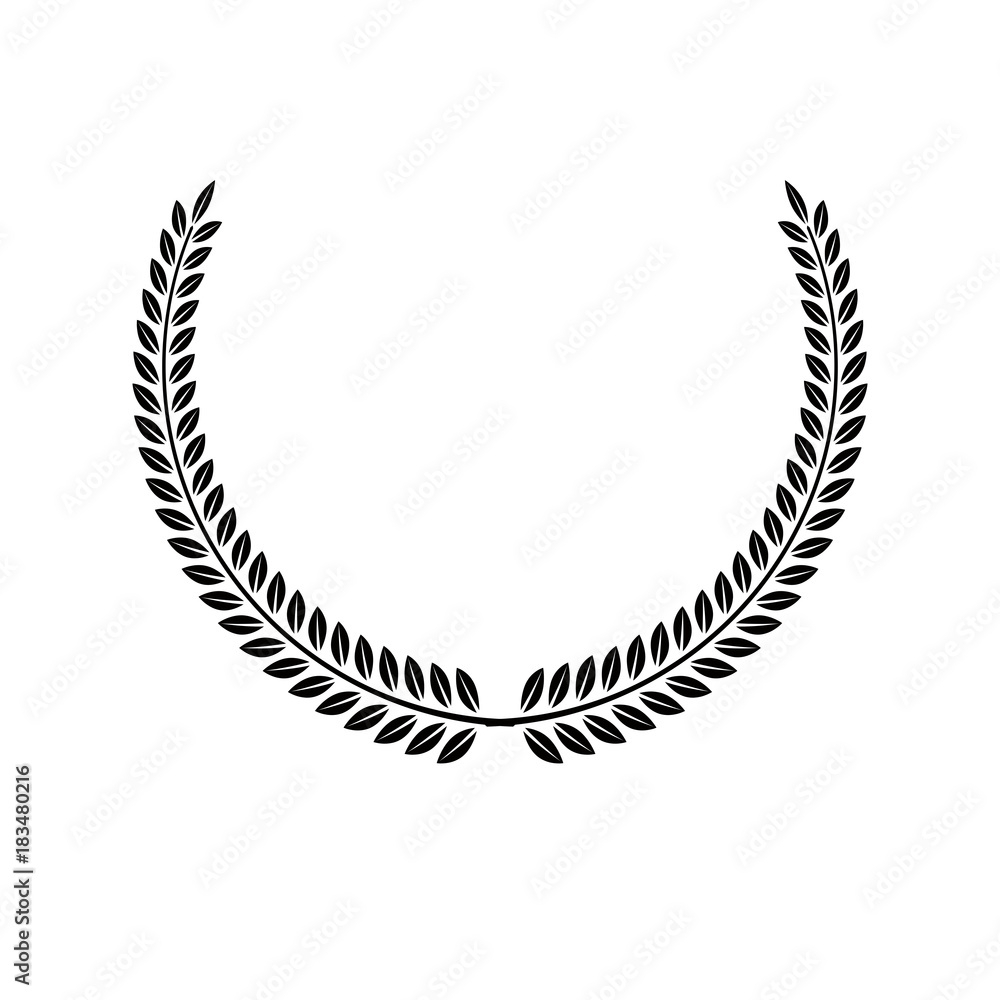 Laurel Wreath floral emblem. Heraldic Coat of Arms decorative logo isolated vector illustration.