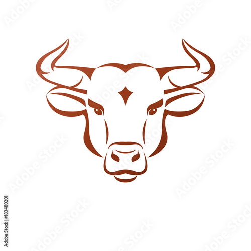 Bull head ancient emblem animal element. Heraldic vector design element. Retro style label, heraldry logo.