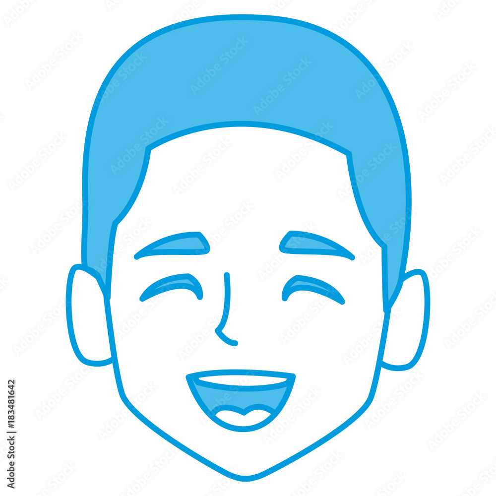 Man face smiling cartoon icon vector illustration graphic design