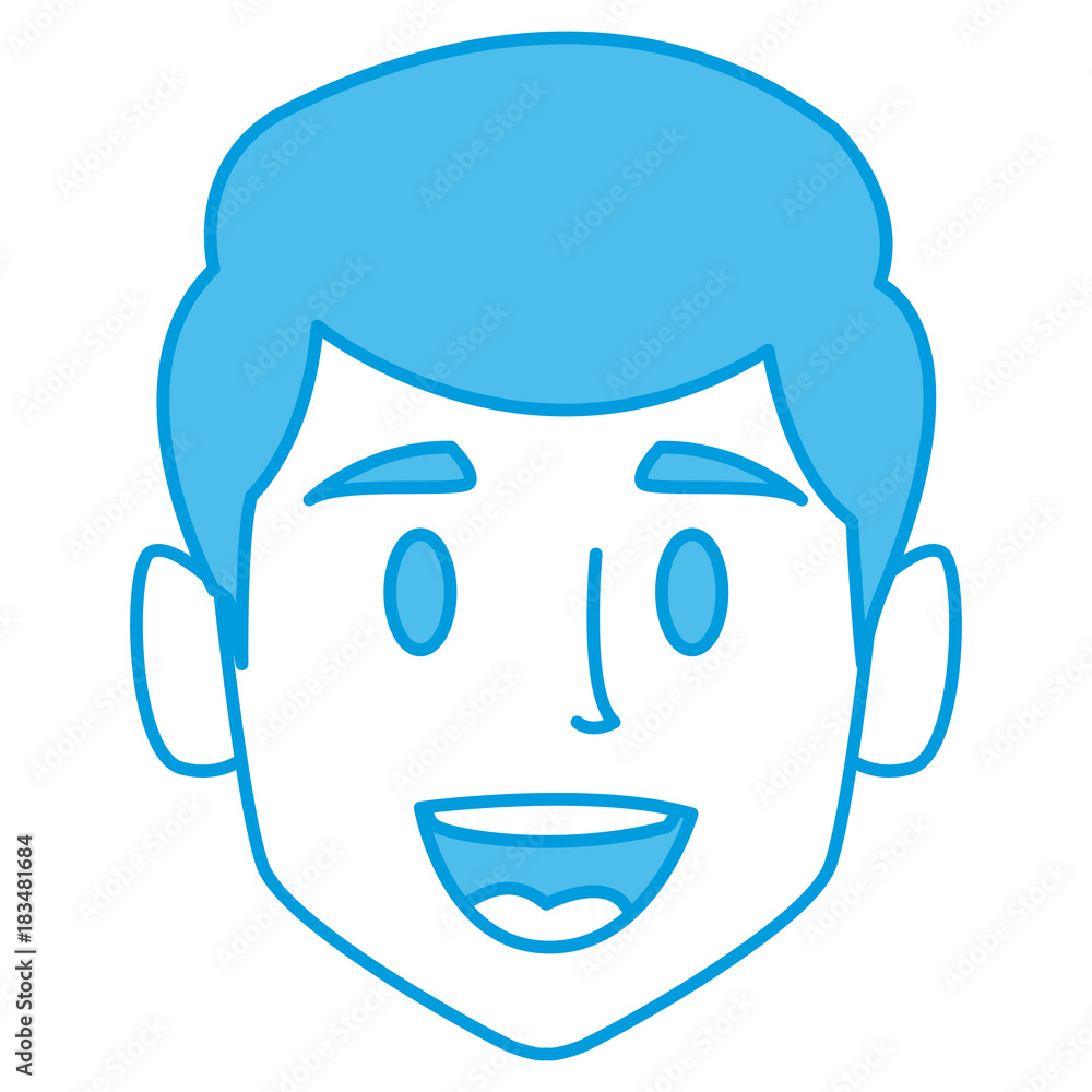 Man face smiling cartoon icon vector illustration graphic design Man face smiling cartoon icon vector illustration graphic design